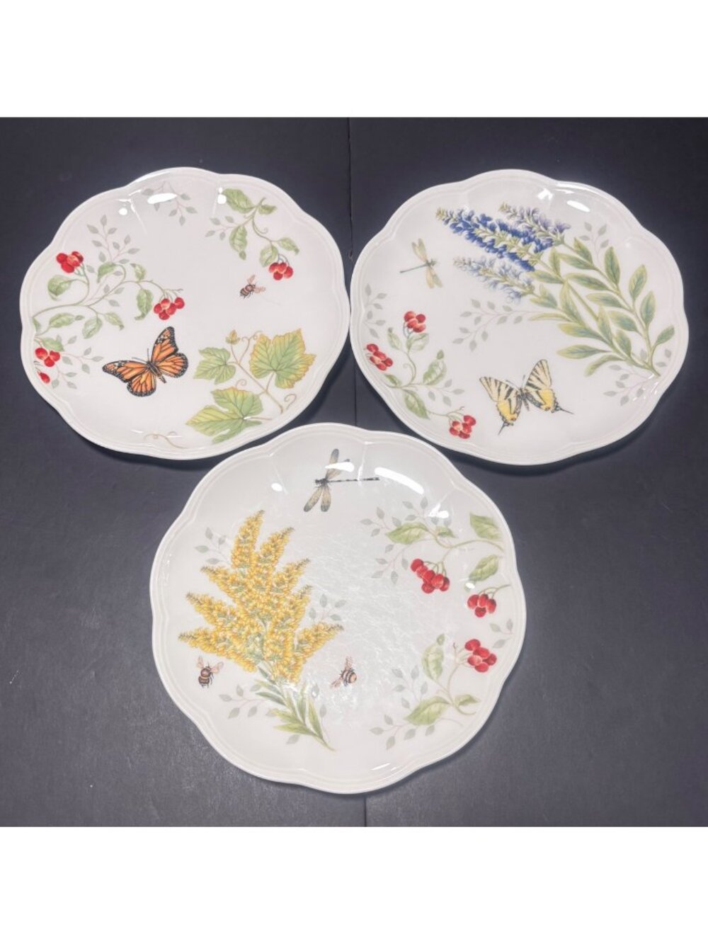 Lenox Butterfly Meadow Salad Accent Plates Set Of 3 Louise Le Luyer Design